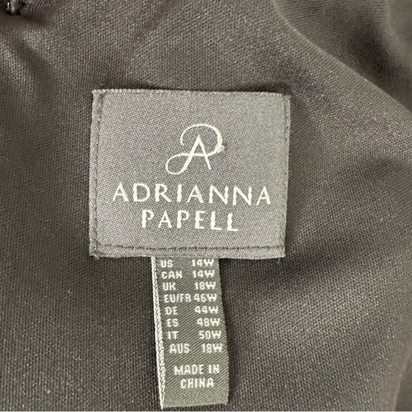 Adrianna Papell Black Dress Etch Flora A-Line Size 14W NWT - Picture 5 of 8